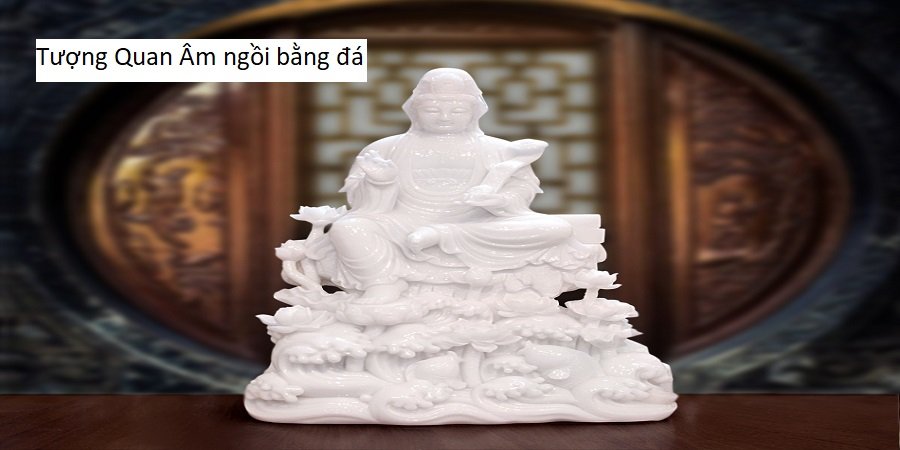 Tượng Quan Âm ngồi bằng đá